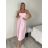 Šaty dlouhé elegantní na ramínka dámské SARA (S/M/L ONE SIZE) ITALSKÁ MÓDA IMPKM266804/DUR S/M/L růžová světlá