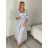Šaty dlhé letní elegantní na ramínka dámske IRIS (S/M/L ONE SIZE) TALIANSKA MÓDA IMPKM2626098/DUR S/M/L svetlo modrá
