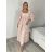 Šaty dlhé letní elegantní na ramínka dámske IRIS (S/M/L ONE SIZE) TALIANSKA MÓDA IMPKM2626098/DUR S/M/L béžová