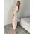 Šaty dlhé letní elegantní na ramínka dámske IRIS (S/M/L ONE SIZE) TALIANSKA MÓDA IMPKM2626098/DUR S/M/L béžová