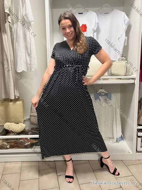 Šaty dlhé letné krátky rukáv dámske (VESNA S/M/L ONE SIZE) TALIANSKA MóDA IM3251111-9/DUR