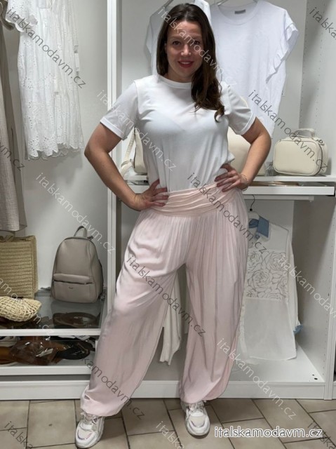 Nohavice aladinky harémky dlhé dámske (M/L ONE SIZE) TALIANSKA MÓDA IMD22212/DR M/L ružová svetlá