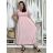 Šaty dlouhé letní žebrované krátký rukáv dámské Maria-M (XS/S/M/L ONE SIZE) ITALSKÁ MÓDA IMSM25128/DUR sv. růžová S/M/L