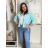 Bunda lehká  oversize dlouhý rukáv dámská RURU (S/M/L/XL ONE SIZE) ITALSKÁ MÓDA IMWTM260004/DUR S/M/L tyrkysová