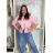 Bunda lehká oversize dlhý rukáv dámska RURU (S/M/L /XL ONE SIZE) TALIANSKA MÓDA IMWTM260004/DUR S/M/L růžová světlá