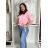 Bunda lehká oversize dlhý rukáv dámska RURU (S/M/L /XL ONE SIZE) TALIANSKA MÓDA IMWTM260004/DUR S/M/L růžová světlá