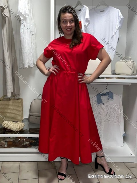 Šaty letní elegantní krátký rukáv dámské (S/M/L ONE SIZE) ITALSKÁ MÓDA IM526023156/DUR