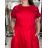 Šaty letní elegantní krátký rukáv dámské (S/M/L ONE SIZE) ITALSKÁ MÓDA IM526023156/DUR S/M/L červená