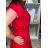 Šaty letní elegantní krátký rukáv dámské (S/M/L ONE SIZE) ITALSKÁ MÓDA IM526023156/DUR S/M/L červená