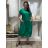 Šaty letní elegantní krátký rukáv dámské (S/M/L ONE SIZE) ITALSKÁ MÓDA IM526023157/DUR S/M/L zelená