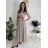 Šaty dlhé letné s opaskom krátky rukáv dámske KARLA (S/M/L ONE SIZE) TALIANSKA MÓDA IM426000326