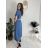 Šaty dlhé elegantné letné s opaskom krátky rukáv dámske Luka (M/L/XL ONE SIZE) TALIANSKA MÓDA IMD25084