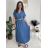 Šaty dlhé elegantné letné s opaskom krátky rukáv dámske Luka (M/L/XL ONE SIZE) TALIANSKA MÓDA IMD25084
