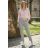 Kalhoty elegantní s páskem dámské Kaya (S/M/L ONE SIZE) ITALSKÁ MÓDA IMD26000457/DUR S/M/L tmavě hnědá