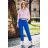 Kalhoty elegantní s páskem dámské Kaya (S/M/L ONE SIZE) ITALSKÁ MÓDA IMD26000457/DUR S/M/L tmavě hnědá