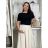 Tričko krátky rukáv dámske NELA (S/M/L ONE SIZE) TALIANSKA MÓDA IMD26045/DUR S/M/L čierna