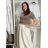 Tričko krátky rukáv dámske NELA (S/M/L ONE SIZE) TALIANSKA MÓDA IMD26045/DUR S/M/L hnedá