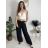 Kalhoty letní s páskem dámské TERNA  (S/M/L ONE SIZE) ITALSKÁ MÓDA IM426001356