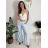 Kalhoty letní s páskem dámské TERNA  (S/M/L ONE SIZE) ITALSKÁ MÓDA IM426001356/DUR S/M/L světle béžová
