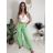Kalhoty letní s páskem dámské TERNA  (S/M/L ONE SIZE) ITALSKÁ MÓDA IM426001356/DUR S/M/L světle béžová