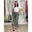 Nohavice lněné volnočasové dámske (S/M/L ONE SIZE) TALIANSKA MÓDA IMSM26001238/DUR S/M/L zelená khaki