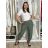 Nohavice lněné volnočasové dámske (S/M/L ONE SIZE) TALIANSKA MÓDA IMSM26001238/DUR S/M/L zelená khaki