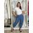 Nohavice volnočasové dámske ZITA (S/M/L ONE SIZE) TALIANSKA MÓDA IMSM26001239/DUR S/M/L modrá