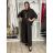 Komplet elegantní Tunika oversize krátky rukáv a kalhoty dámske AMI (S/M/L ONE SIZE) TALIANSKA MÓDA IMM267304/DUR S/M/L vínová