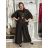 Komplet elegantní Tunika oversize krátky rukáv a kalhoty dámske AMI (S/M/L ONE SIZE) TALIANSKA MÓDA IMM267304/DUR S/M/L vínová