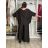 Komplet elegantní Tunika oversize krátky rukáv a kalhoty dámske AMI (S/M/L ONE SIZE) TALIANSKA MÓDA IMM267304/DUR S/M/L vínová