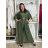 Komplet elegantní Tunika oversize krátky rukáv a kalhoty dámske AMI (S/M/L ONE SIZE) TALIANSKA MÓDA IMM267304/DUR S/M/L vínová