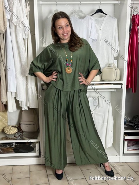 Komplet elegantní Tunika oversize krátky rukáv a kalhoty dámske AMI (S/M/L ONE SIZE) TALIANSKA MÓDA IMM267304/DUR