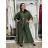 Komplet elegantní Tunika oversize krátky rukáv a kalhoty dámske AMI (S/M/L ONE SIZE) TALIANSKA MÓDA IMM267304/DUR S/M/L vínová