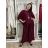 Komplet elegantní Tunika oversize krátky rukáv a kalhoty dámske AMI (S/M/L ONE SIZE) TALIANSKA MÓDA IMM267304/DUR S/M/L vínová