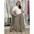 Nohavice lněné letní dlouhé dámske (S/M/L ONE SIZE) TALIANSKA MÓDA IMSM26001240/DUR S/M/L hnedá