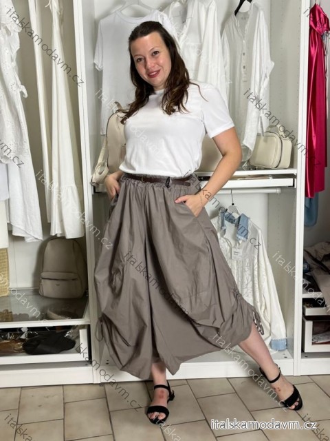 Nohavice oversize s páskem dámske (S/M/L ONE SIZE) TALIANSKA MÓDA IMSM265052/DUR