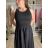 Šaty dlhé letné na ramienka dámske (S/M/L ONE SIZE) TALIANSKA MÓDA IMD2608457/DUR S/M/L čierna
