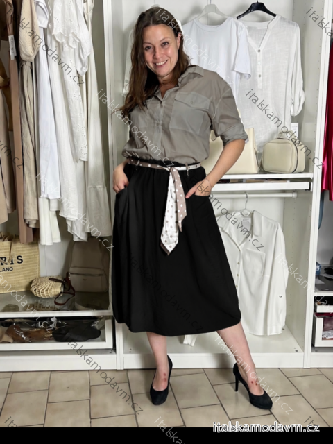 Sukňa dlhá dámska (S/M/L ONE SIZE) TALIANSKA MÓDA IM426234145/DUR S/M/L čierna