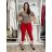 Nohavice strecové dámske (S/M/L ONE SIZE) TALIANSKA MÓDA IM42604345/DUR S/M/L červená