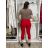 Nohavice strecové dámske (S/M/L ONE SIZE) TALIANSKA MÓDA IM42604345/DUR S/M/L červená