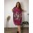Šaty krátky rukáv dámske nadrozmer (XL/2XL ONE SIZE) TALIANSKA MÓDA IM423TULIP