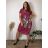 Šaty krátky rukáv dámske nadrozmer (XL/2XL ONE SIZE) TALIANSKA MÓDA IM423TULIP