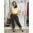 Nohavice letní s opaskom dámske (S/M/L ONE SIZE) TALIANSKA MÓDA IM4260013564/DUR S/M/L čierna