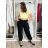 Nohavice letní s opaskom dámske (S/M/L ONE SIZE) TALIANSKA MÓDA IM4260013564/DUR S/M/L čierna