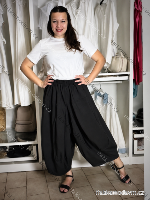 Nohavice volnočasové oversize dámske (M/L/XL ONE SIZE) TALIANSKA MÓDA IM4262241486/DUR M/L/XL čierna