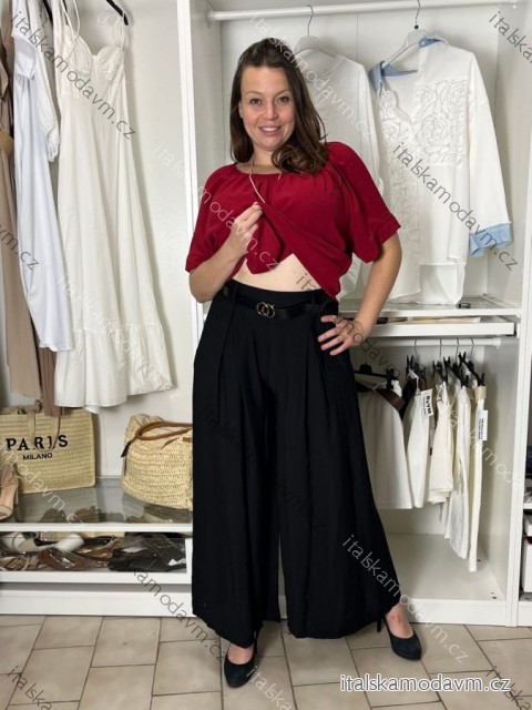 Nohavice letní s páskem dámske (S/M/L ONE SIZE) TALIANSKA MÓDA IMSM265062/DUR