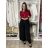 Nohavice letní s páskem dámske (S/M/L ONE SIZE) TALIANSKA MÓDA IMSM265062/DUR S/M/L čierna