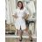 Šaty mušelínové košeľové sťahovacie 3/4 dlhý rukáv dámske (S/M/L ONE SIZE) TALIANSKA MÓDA IMSM26589656/DUR S/M/L biela