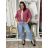 Bunda lehká oversize dlhý rukáv dámska WIVI (S/M/L /XL ONE SIZE) TALIANSKA MÓDA IMWBG260001/DUR S/M/L tmavo staroružová