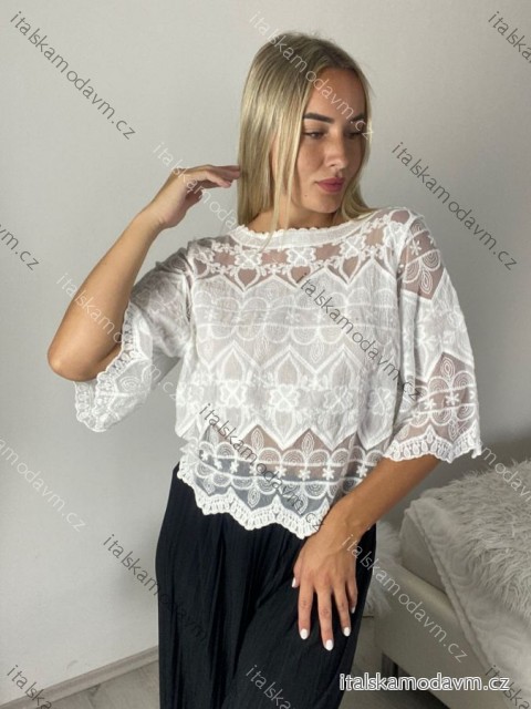 Tunika letní 3/4 rukáv dámská (S/M/L ONE SIZE) ITALSKá MODA IMSM26000332/DUR S/M/L bílá